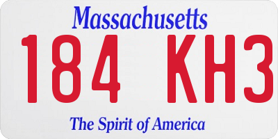 MA license plate 184KH3