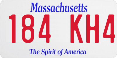 MA license plate 184KH4