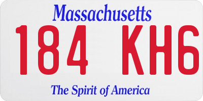 MA license plate 184KH6