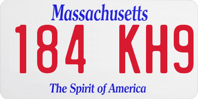 MA license plate 184KH9