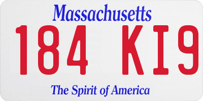 MA license plate 184KI9
