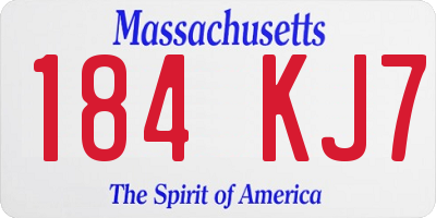 MA license plate 184KJ7