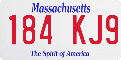MA license plate 184KJ9