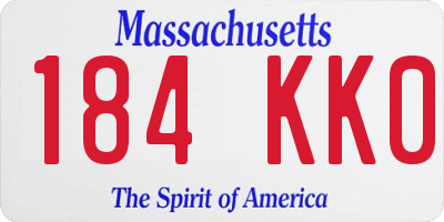 MA license plate 184KK0