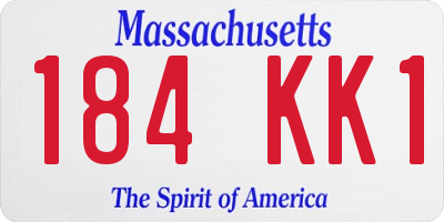 MA license plate 184KK1