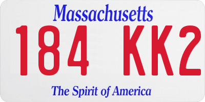 MA license plate 184KK2