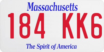 MA license plate 184KK6