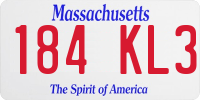 MA license plate 184KL3