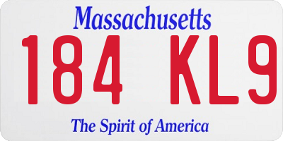 MA license plate 184KL9