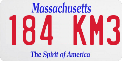 MA license plate 184KM3