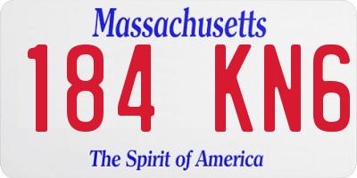MA license plate 184KN6