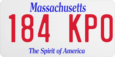 MA license plate 184KP0