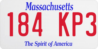MA license plate 184KP3