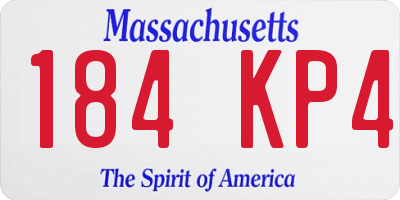 MA license plate 184KP4