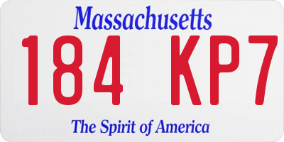 MA license plate 184KP7