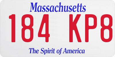 MA license plate 184KP8