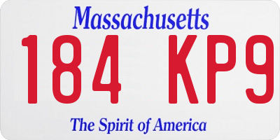 MA license plate 184KP9