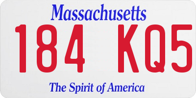 MA license plate 184KQ5