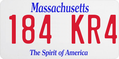 MA license plate 184KR4