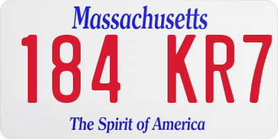MA license plate 184KR7