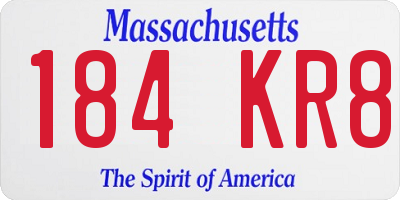 MA license plate 184KR8