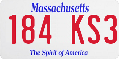 MA license plate 184KS3