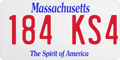MA license plate 184KS4