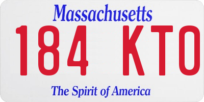 MA license plate 184KT0