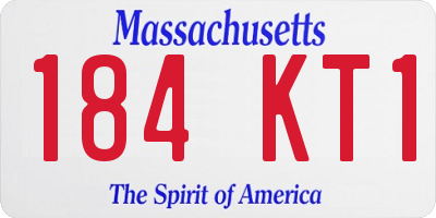 MA license plate 184KT1