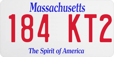 MA license plate 184KT2