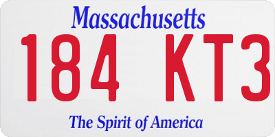 MA license plate 184KT3
