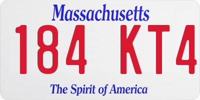 MA license plate 184KT4
