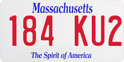 MA license plate 184KU2