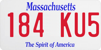 MA license plate 184KU5