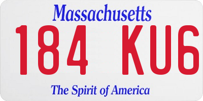 MA license plate 184KU6