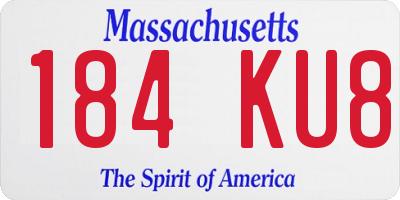 MA license plate 184KU8