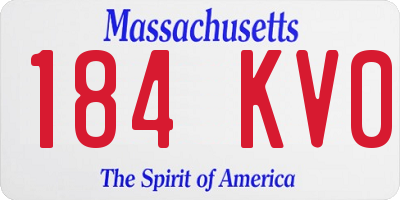 MA license plate 184KV0