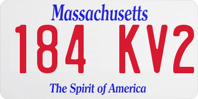 MA license plate 184KV2