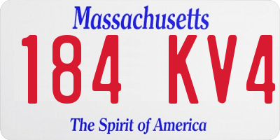 MA license plate 184KV4