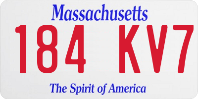 MA license plate 184KV7