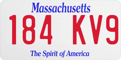 MA license plate 184KV9