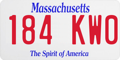 MA license plate 184KW0