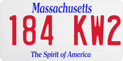 MA license plate 184KW2