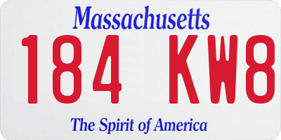 MA license plate 184KW8