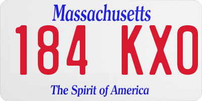 MA license plate 184KX0