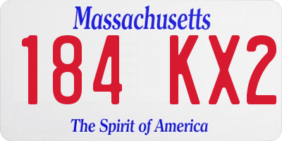 MA license plate 184KX2
