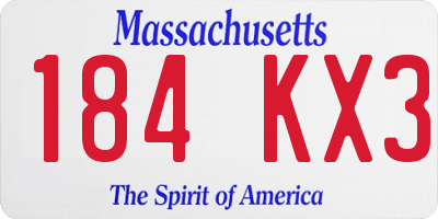 MA license plate 184KX3