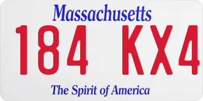MA license plate 184KX4