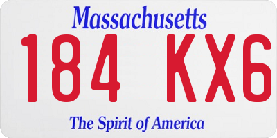 MA license plate 184KX6