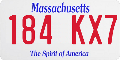 MA license plate 184KX7